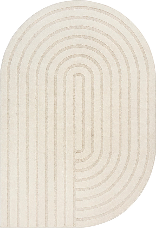 Mina 2160 – Asymmetrischer Teppich in Creme