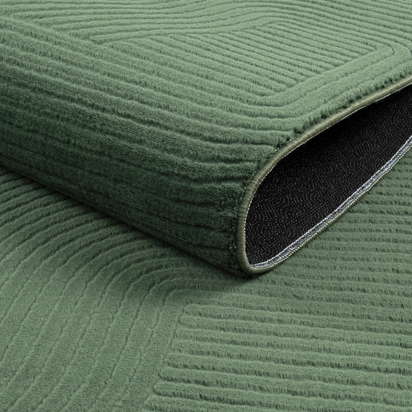 Derin 39046 – Moderner Teppich in Waldgrün