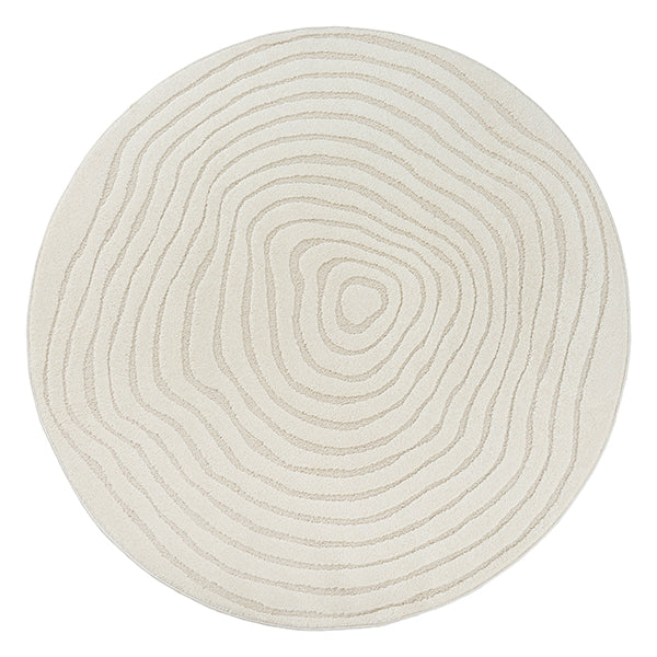 Mina 2161 – Runder Teppich in Creme