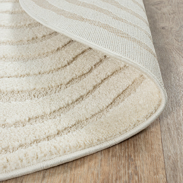 Mina 2161 – Runder Teppich in Creme