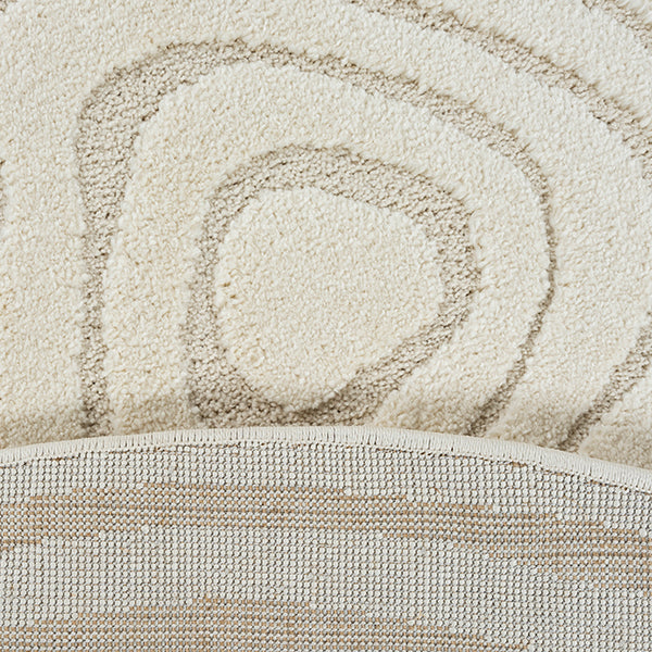 Mina 2161 – Runder Teppich in Creme