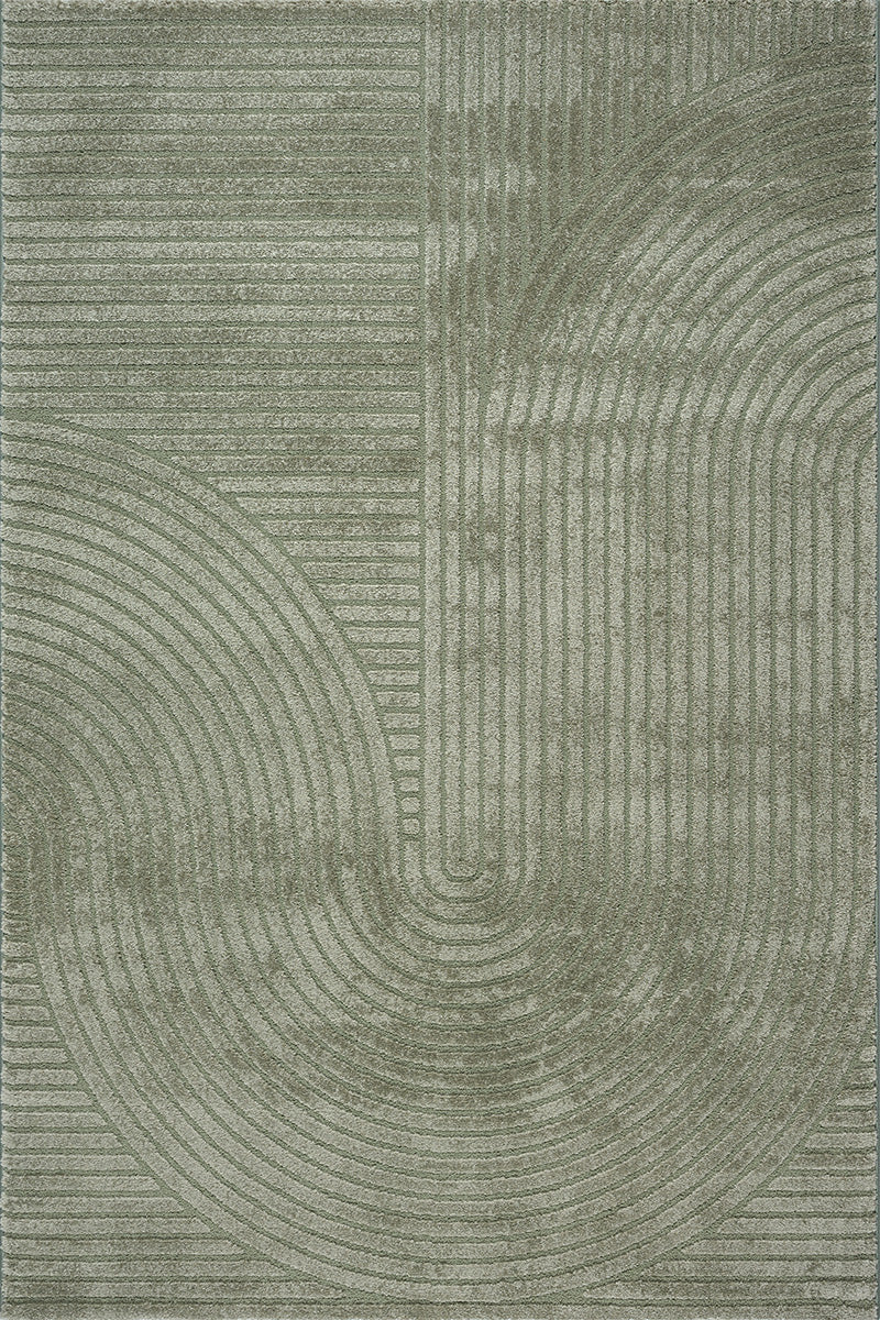 Mina 2240 – Moderner Teppich in Grün