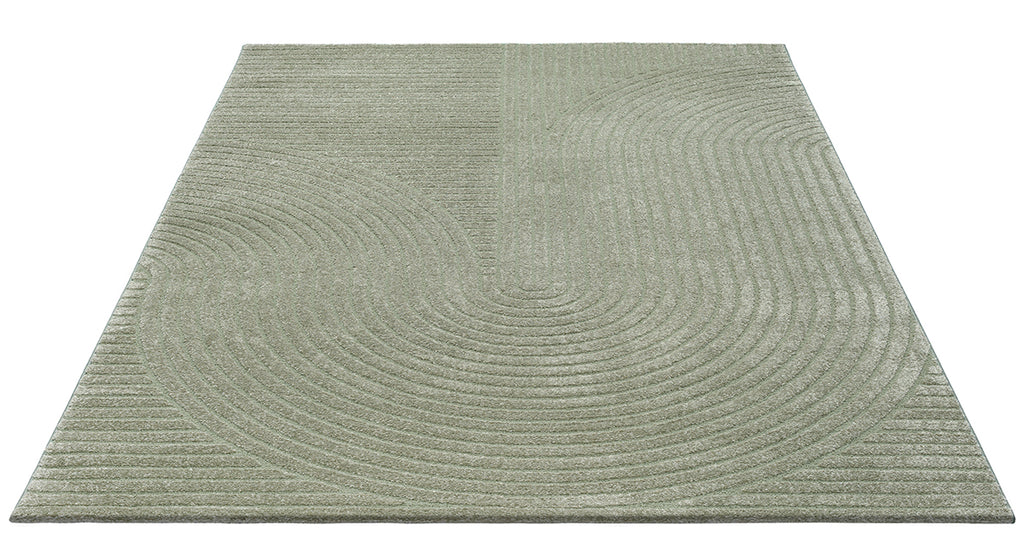 Mina 2240 – Moderner Teppich in Grün