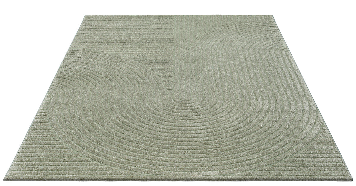 Mina 2240 – Moderner Teppich in Grün