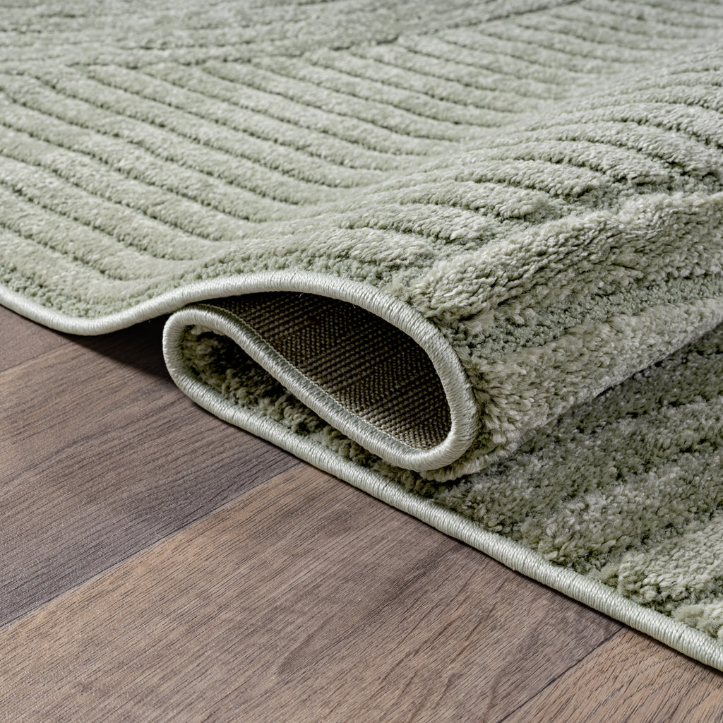 Mina 2241 – Moderner Teppich in Grün