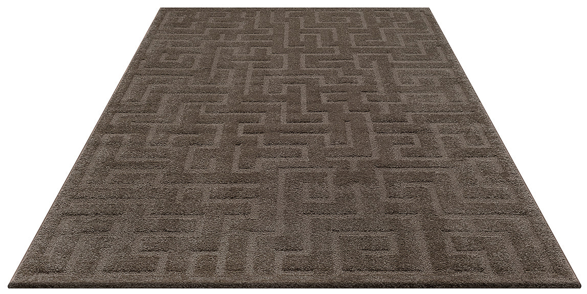 Ayla 2480 – Moderner Teppich in Braun