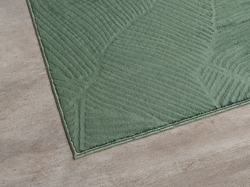 Derin 39146 – Moderner Teppich in Waldgrün
